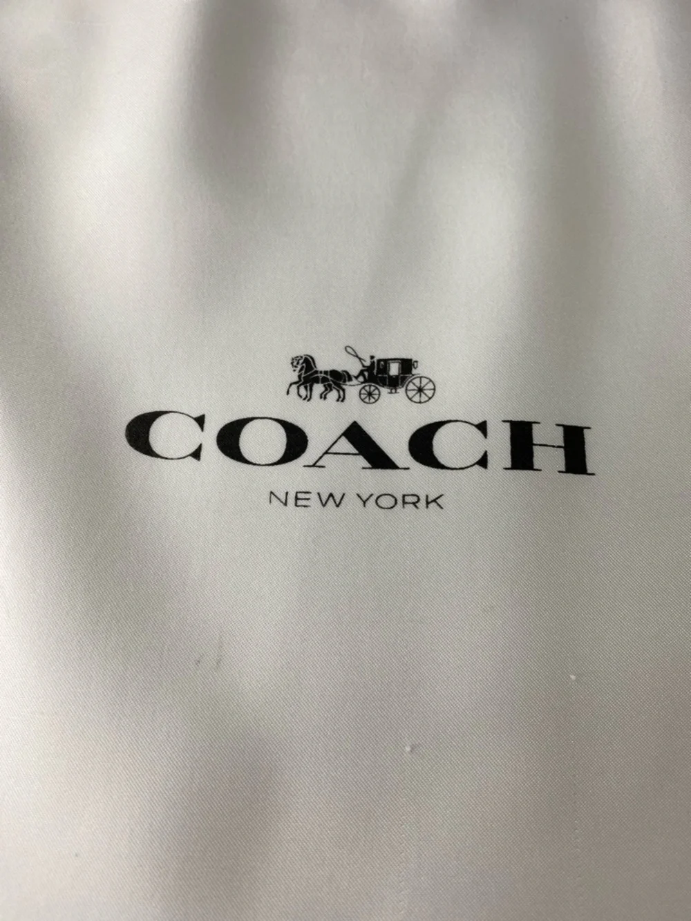 Coach White Drawstring Logo Bag EUC